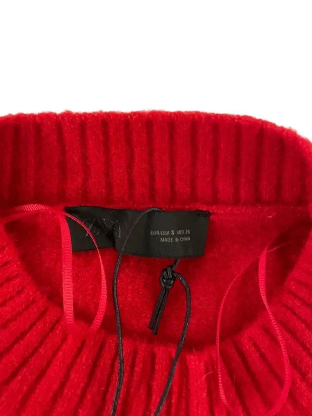 Zara Womens Sweater S Red Soft Knit Stretch Pullover Jumper Cozy 2142/161 NWT - Picture 5 of 15